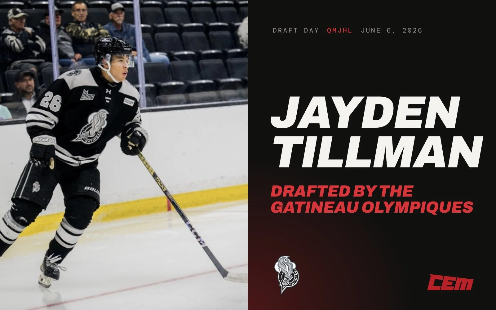 Jayden Tillman Drafted by the Gatineau Olympiques