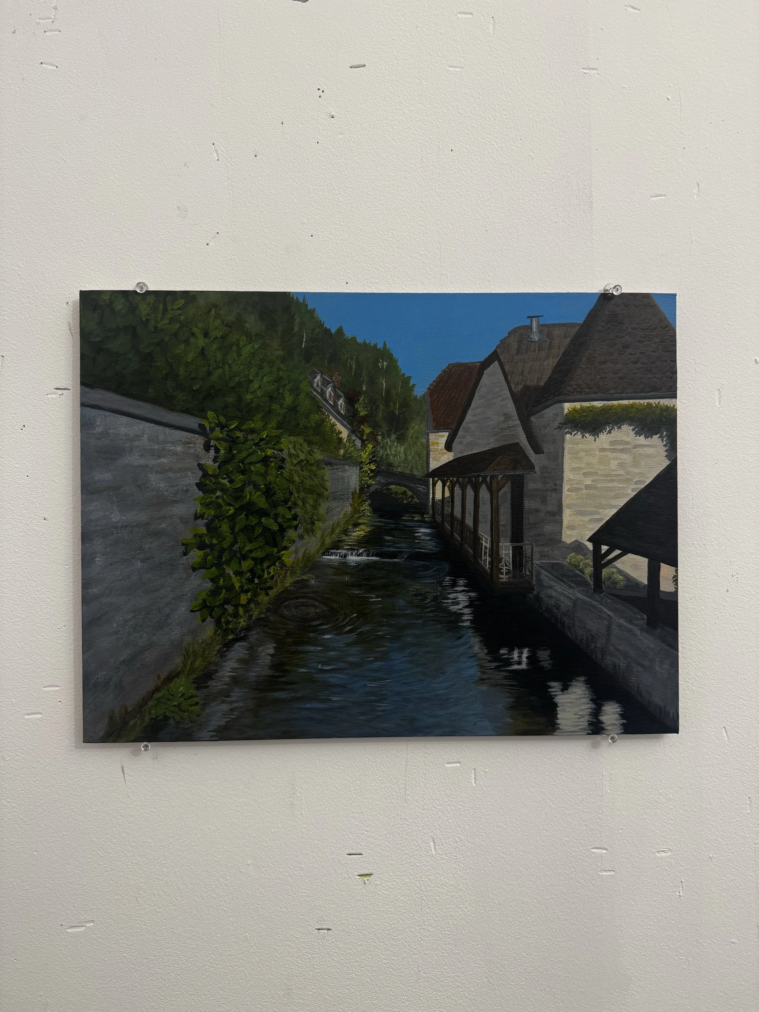 Painting created at Chateau Orquevaux, during my Artist Residency. This is one of the many gorgeous views just outside the front gates to the Chateau. 