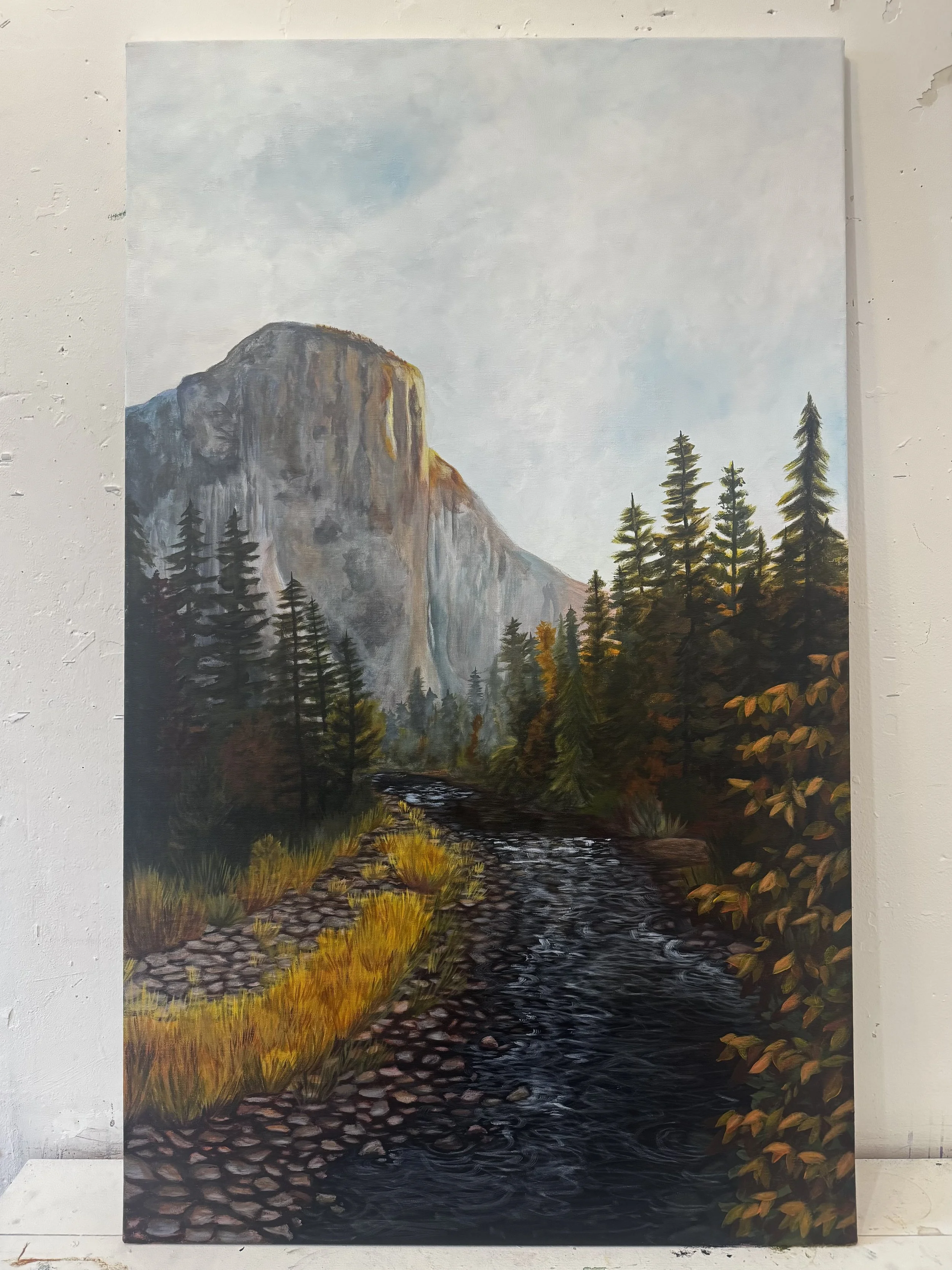 Original Painting of Yosemite in Autumn, titled “Mountains Majesty.” This piece was accepted for display at Becoming America: Honoring the Past, Creating the Future in Washington, D.C. on September 30, 2026.