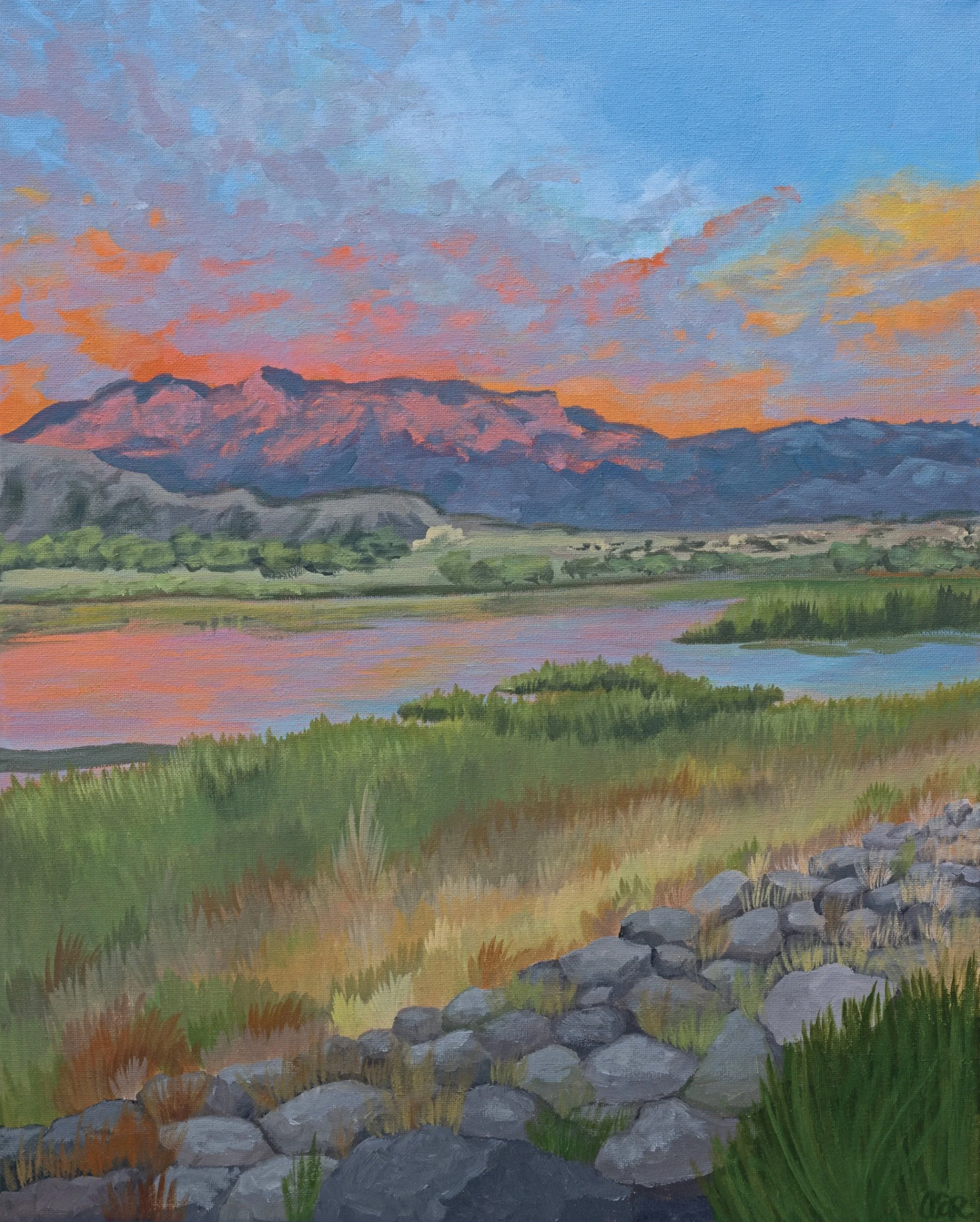 Sunset Over the Sandias, New Mexico Art Print