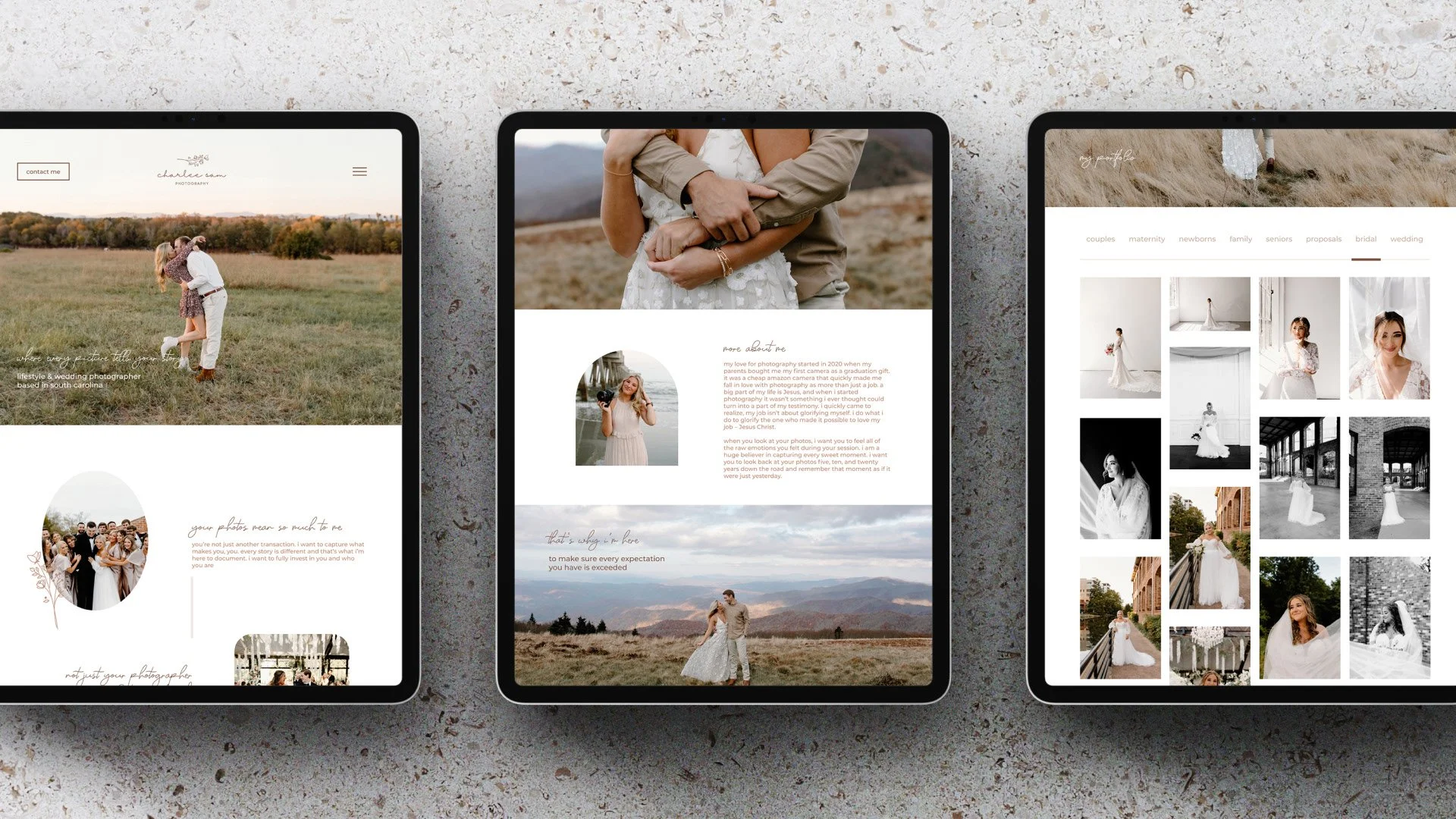 Charlee Sam Photography Website