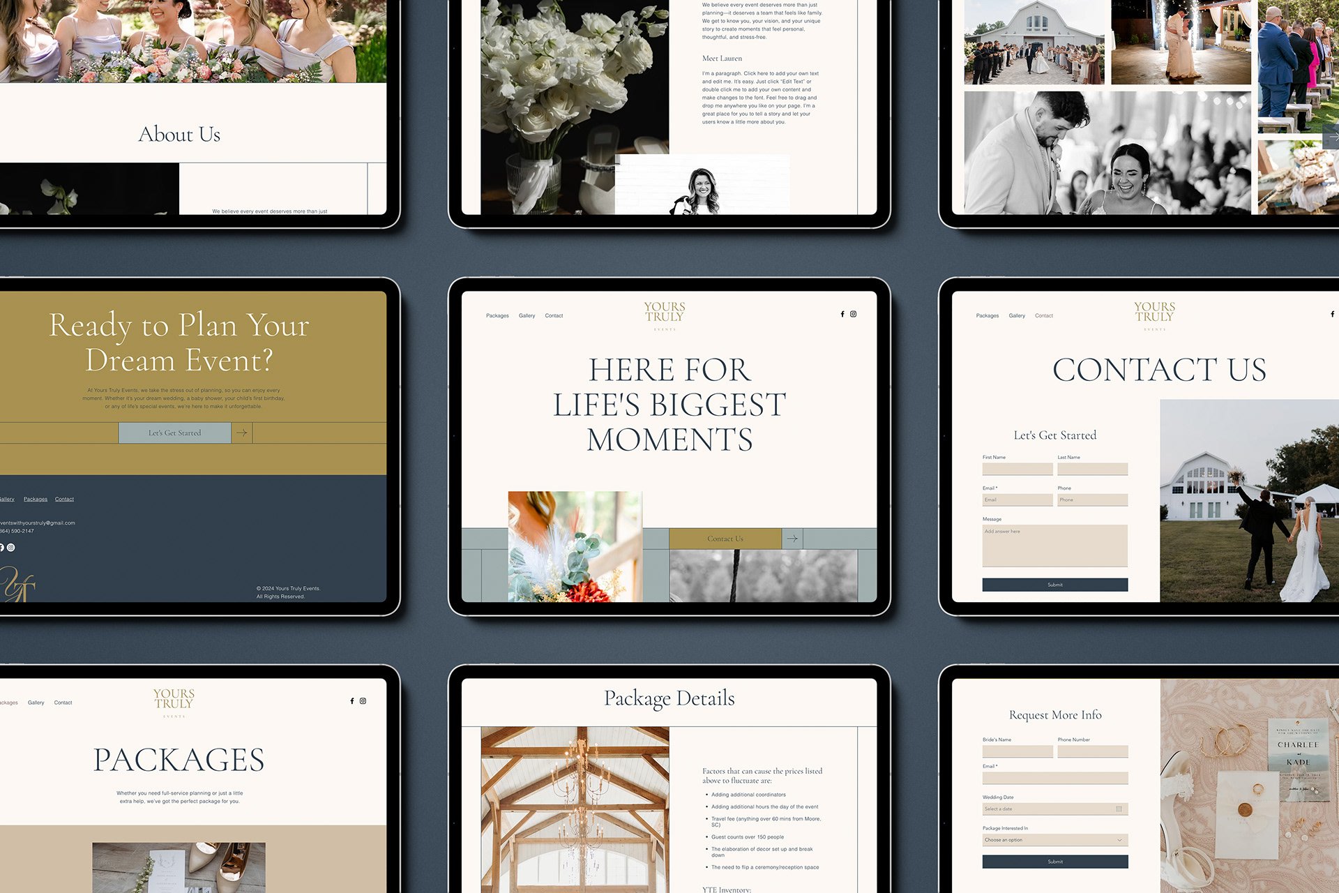 Yours Truly Events Website