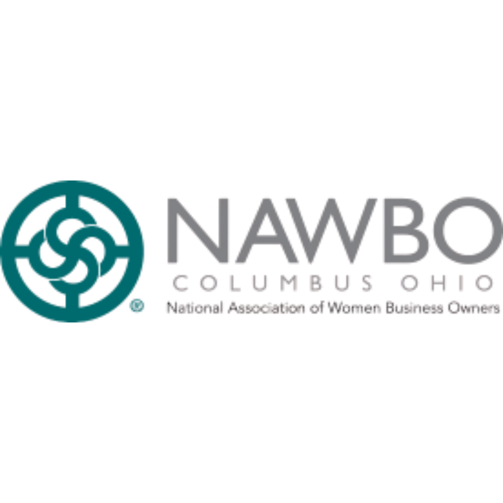 Logo for NAWBO Columbus, Ohio with teal elements and a circular design.