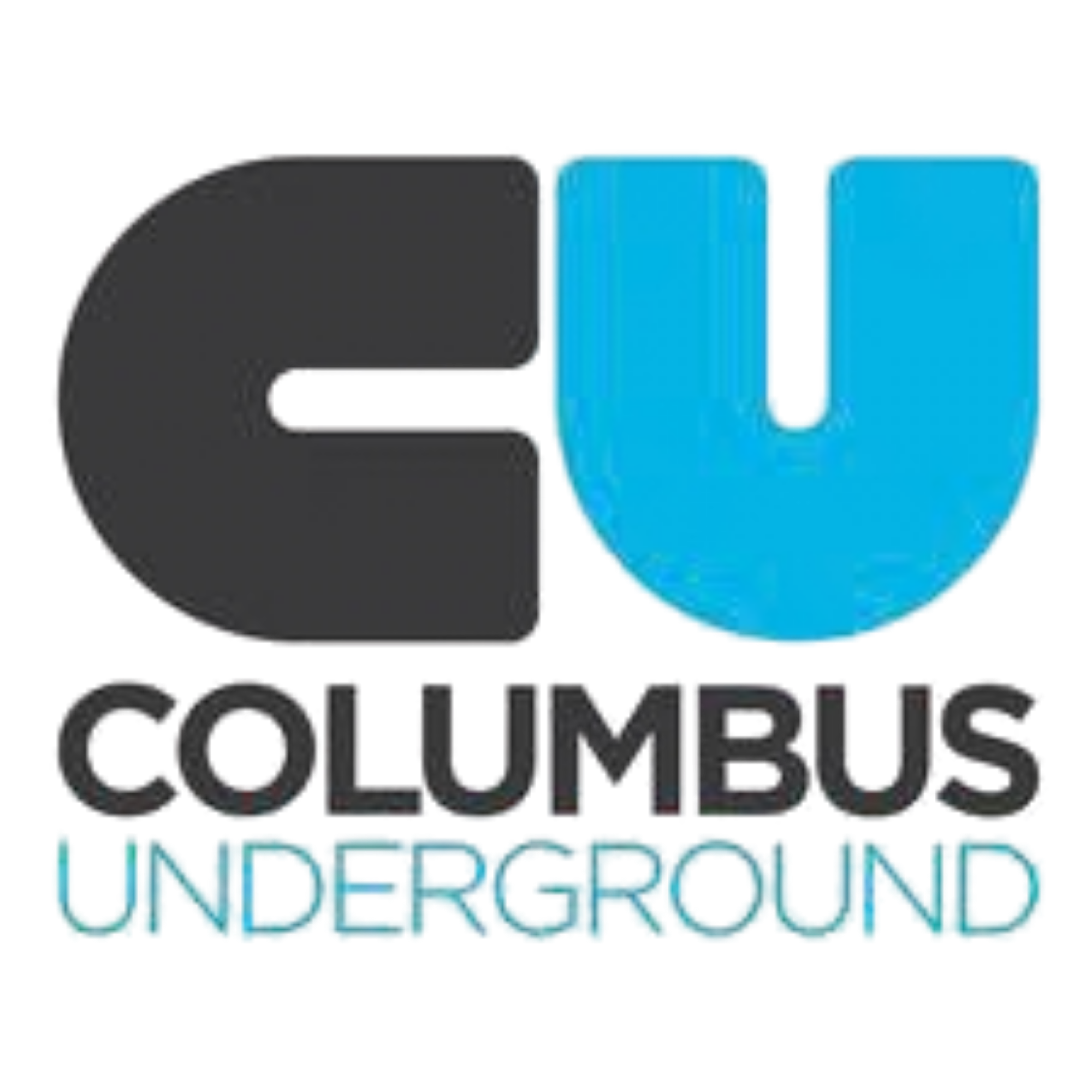 Columbus Underground logo with black and blue colors, featuring a stylized 'C' and 'U.'