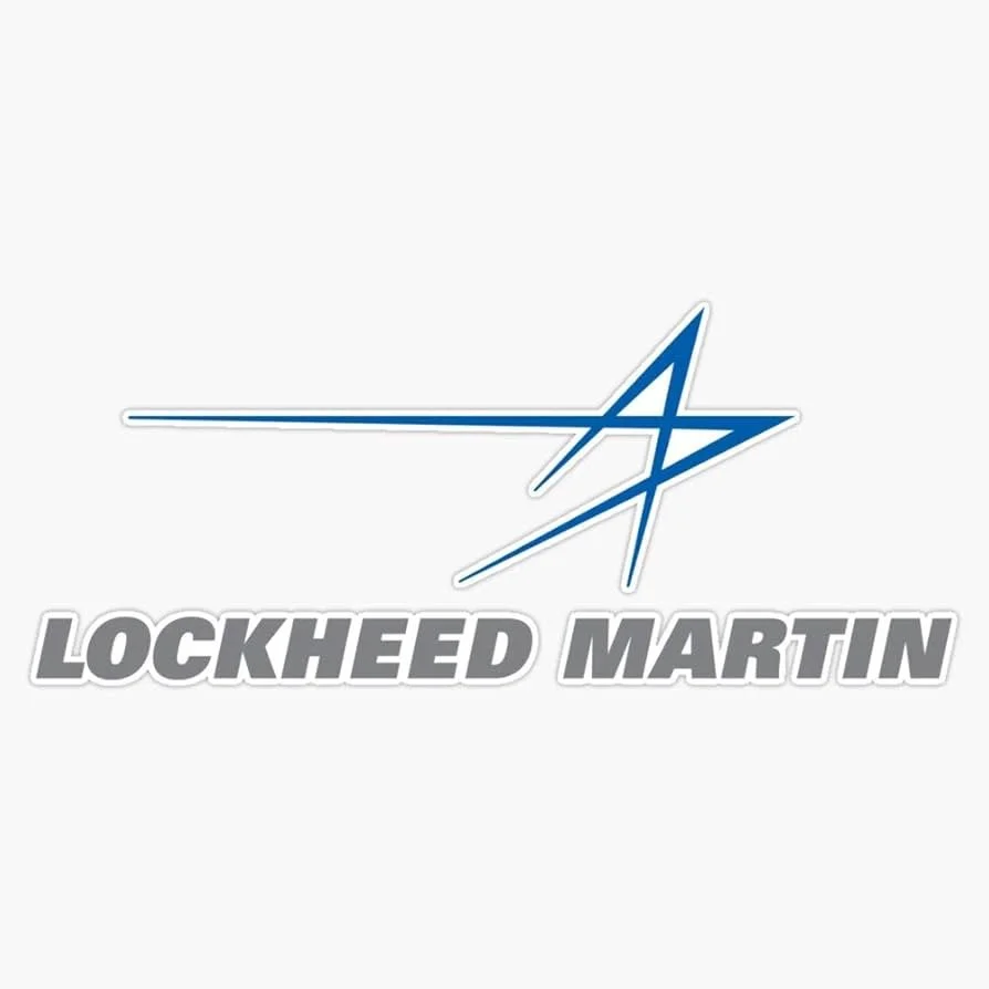 Lockheed Martin logo with stylized blue star and grey text.