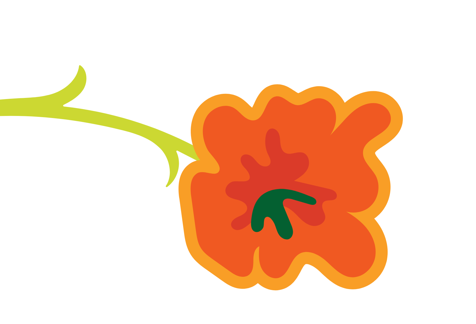 Decorative orange flower illustration