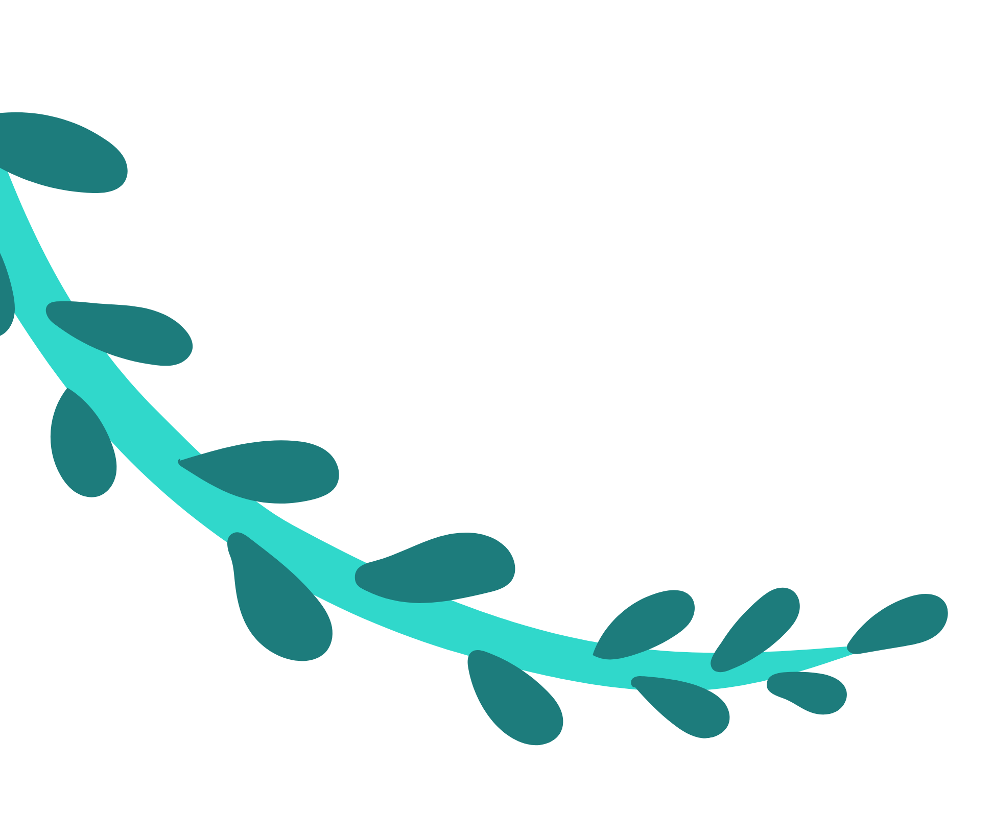Decorative teal vine illustration