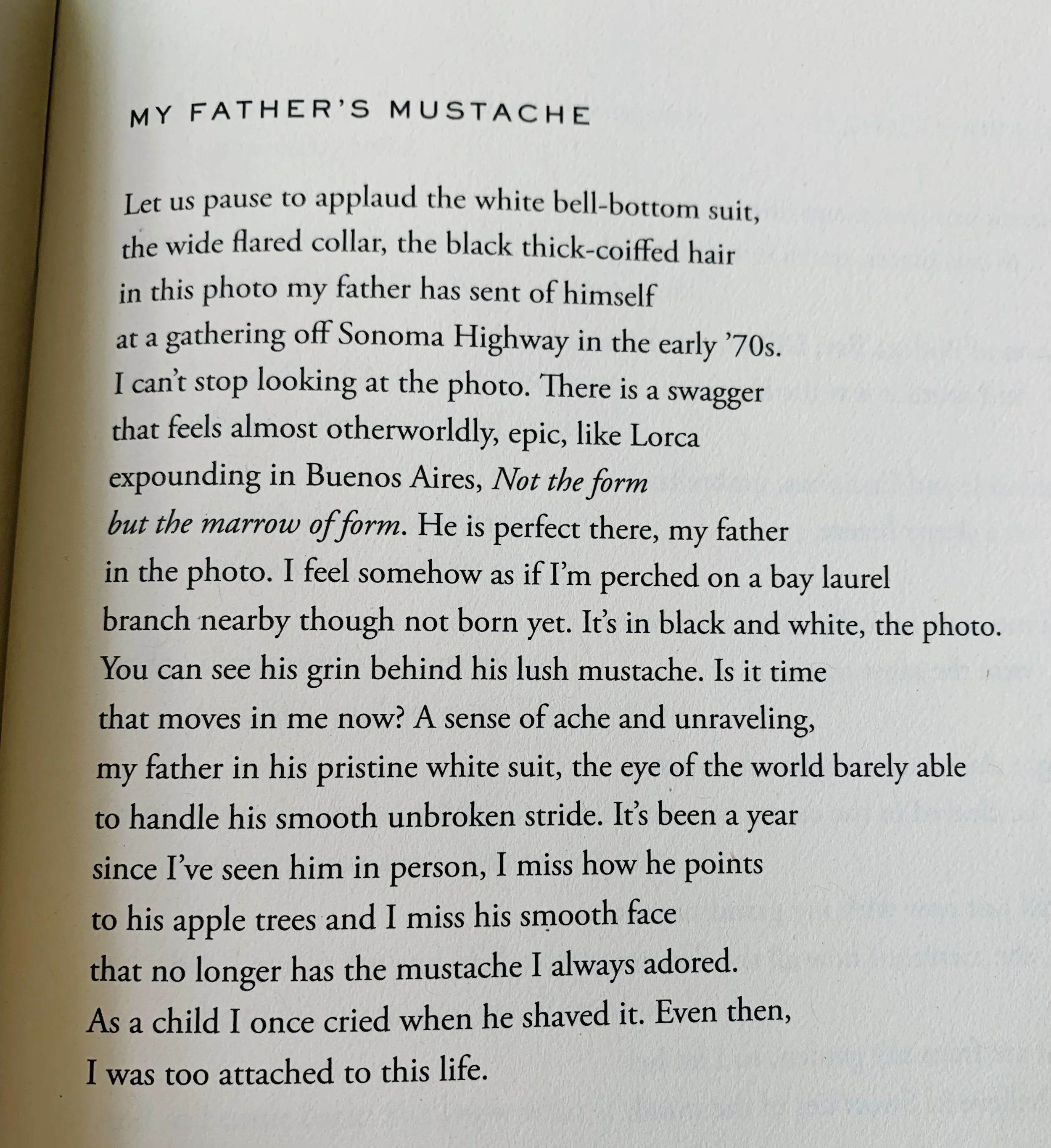 My Father's Mustache poem by Ada Limón