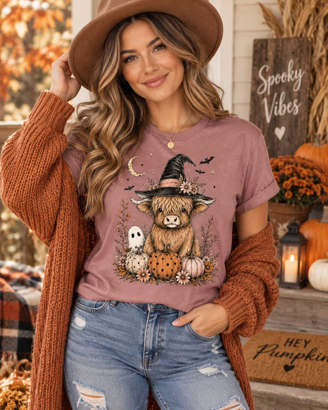 Cozy Halloween Cow T-Shirt