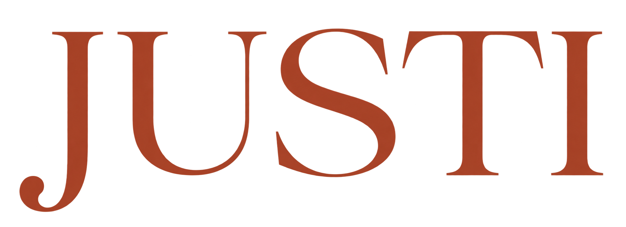 Text reading 'Just' in large, stylized, brown font with a red background and black shadow.