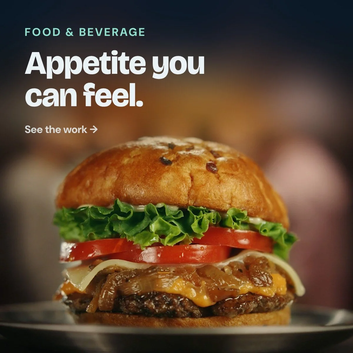 Food & Beverage: Appetite you can feel. Burger shot for Smashburger in soft window light.