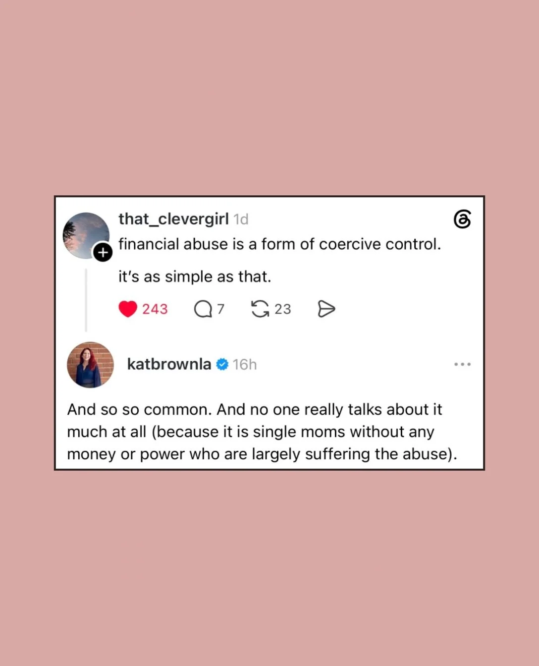 For a lot of people who have never been inside of the system, I think it&rsquo;s so hard for them to understand how easily this can happen.

@divorced_and_dating_pod with @xoyourmichelle and @katbrownla. New episodes every Tuesday. 

#financialabuse 