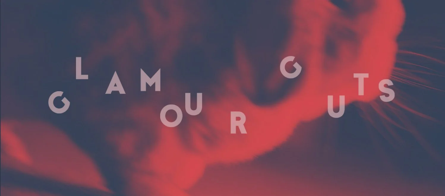 Text overlay on a dark, colorful cloud background reading "Glamour Gouts".