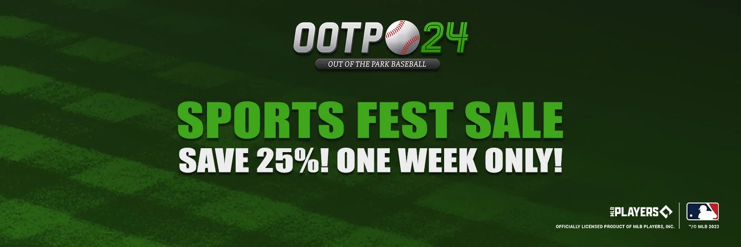 Green banner advertising a sports apparel sale with text offering a 25% discount for one week, including logos for MLB and MLB Players.
