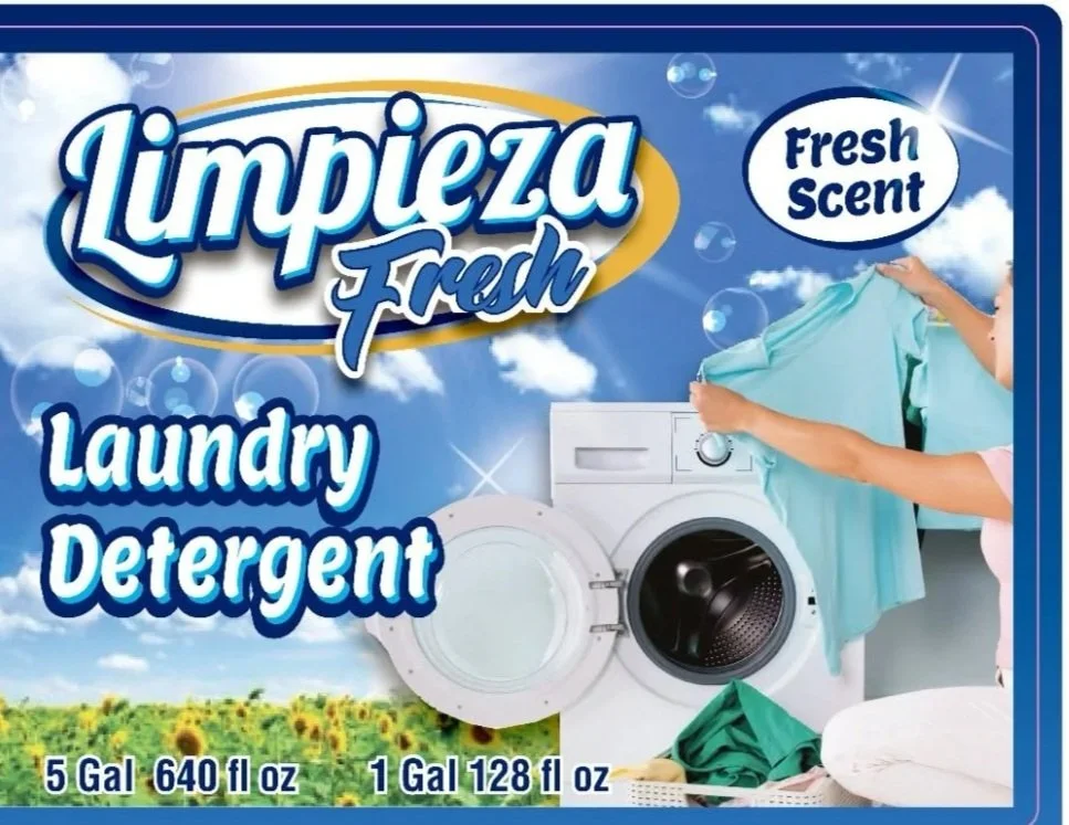 Limpieza Fresh laundry detergent box featuring fresh scent formula for commercial and residential washing #LimpiezaFresh #SpringdaleAR #NorthwestArkansas #NWABusiness #CommercialCleaning #WholesaleDetergent #LaundryDetergent #DetergenteAlMayoreo #Pro