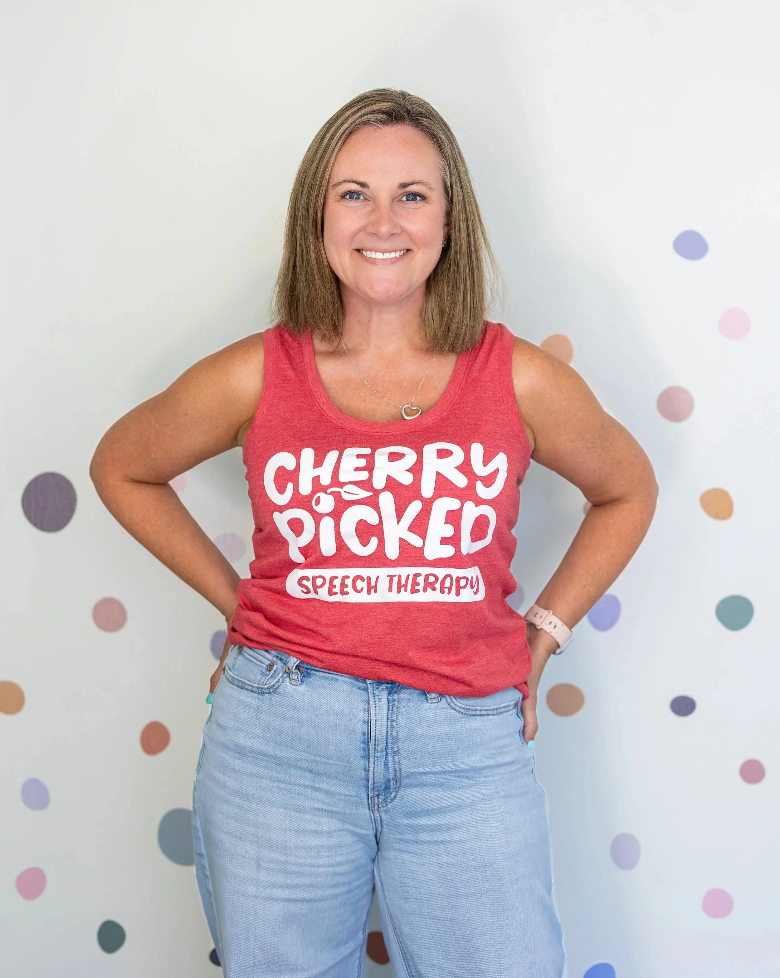 Photograph of Lindsay Cherry, MS, CCC-SLP, owner and pediatric speech therapist at Cherry Picked Speech Therapy in Newport News, VA