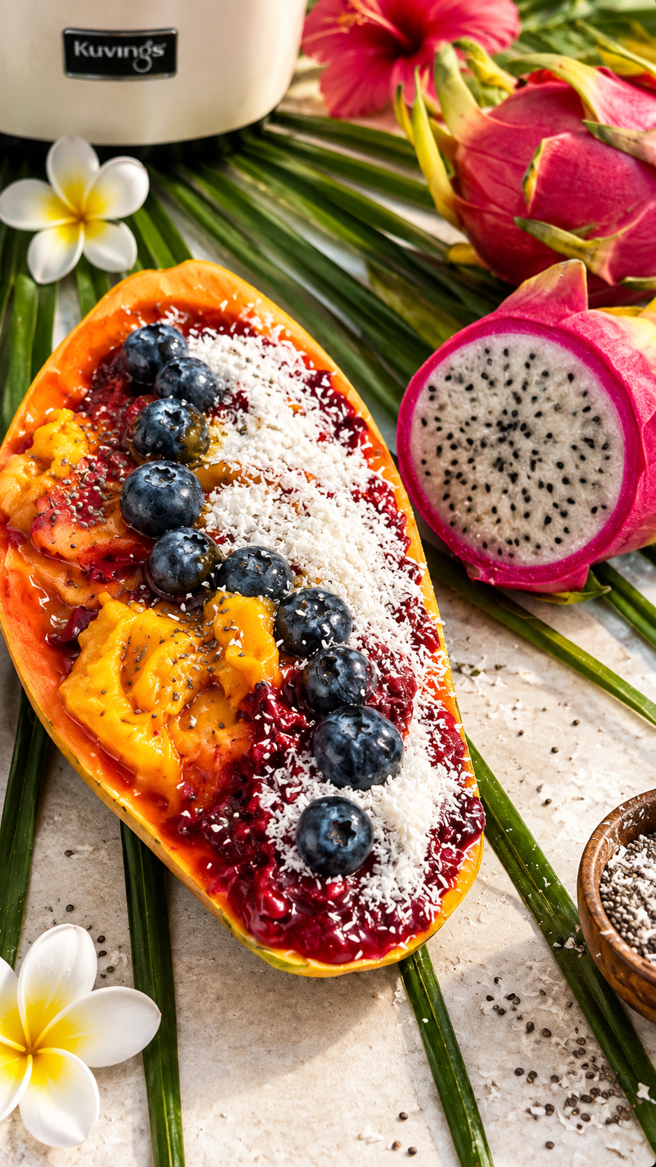 Fruchteis aus gefrorenen Früchten
