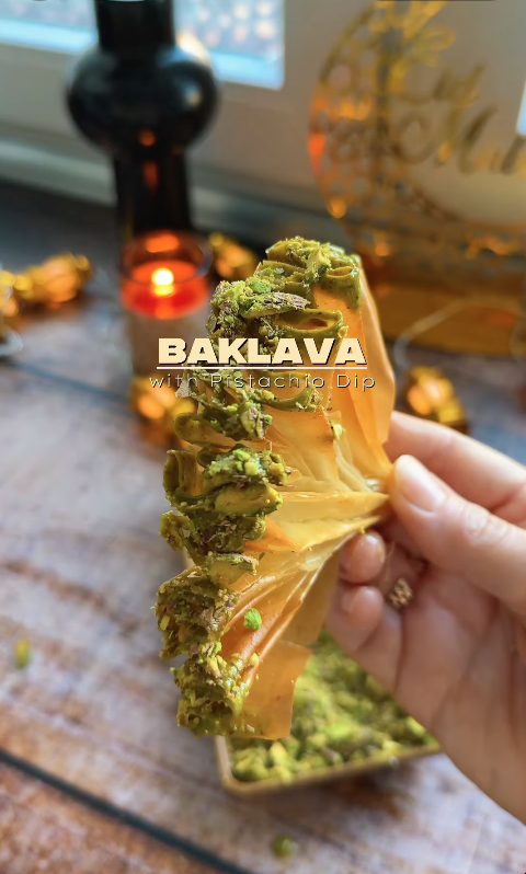 Baklava Fächer mit Pistaziencreme
