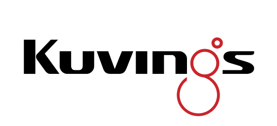 Logo von Kuvings in Schwarz und Rot.