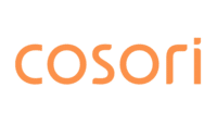 Das Bild zeigt das Logo von Cosori in orange Buchstaben auf weißem Hintergrund.