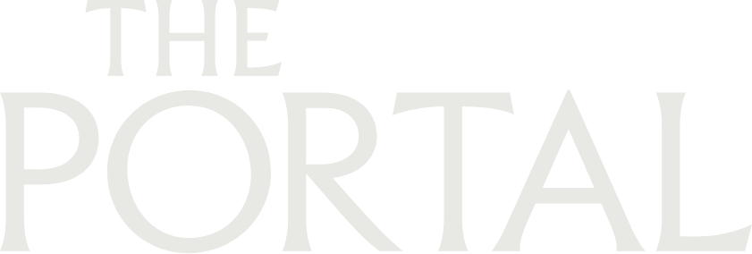 Close-up of text reading 'The Portal' in bold, gray letters.