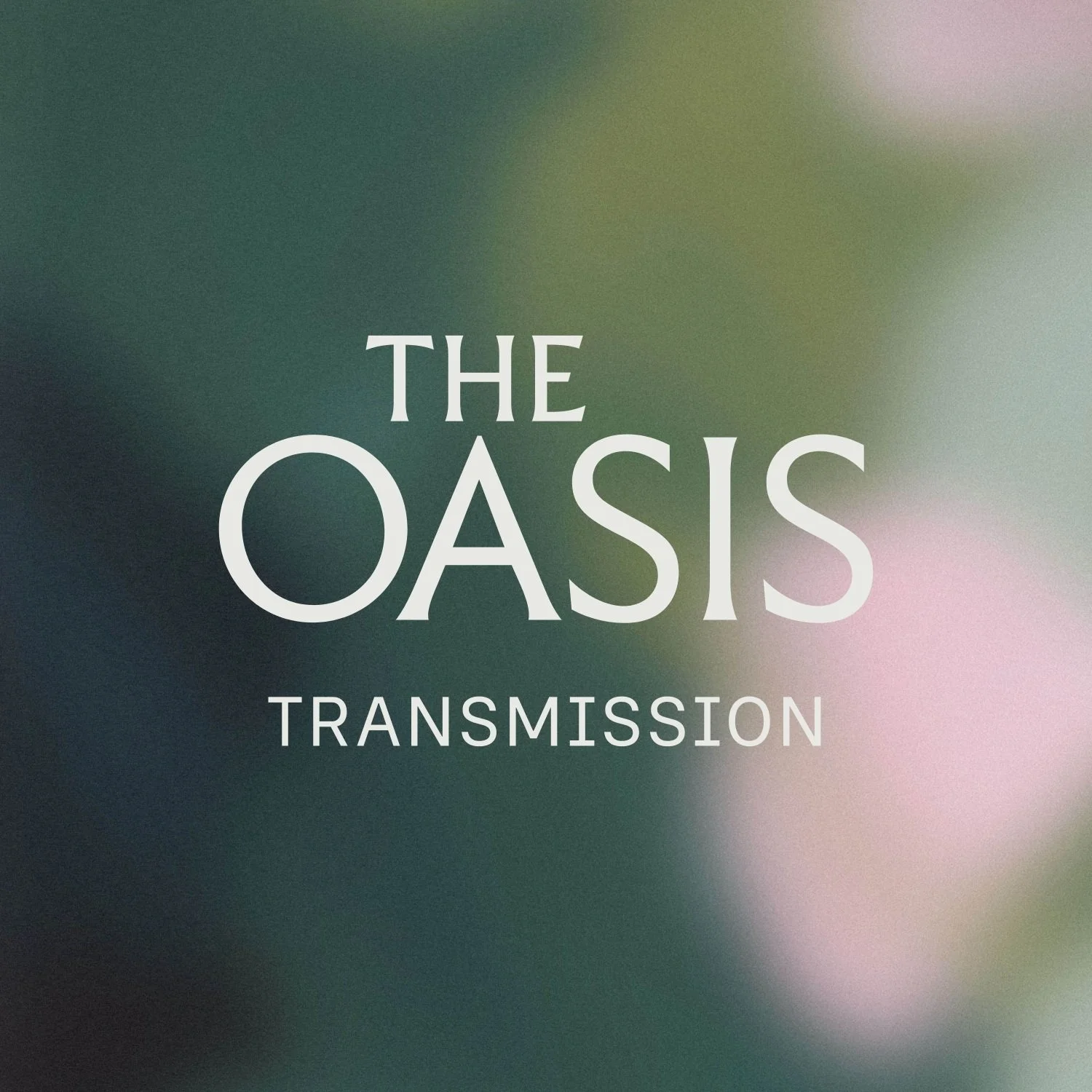 Cover art for The Oasis Transmission with blurred green and pink background