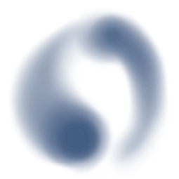 Blue circular object with a tear-like cutout in the center.