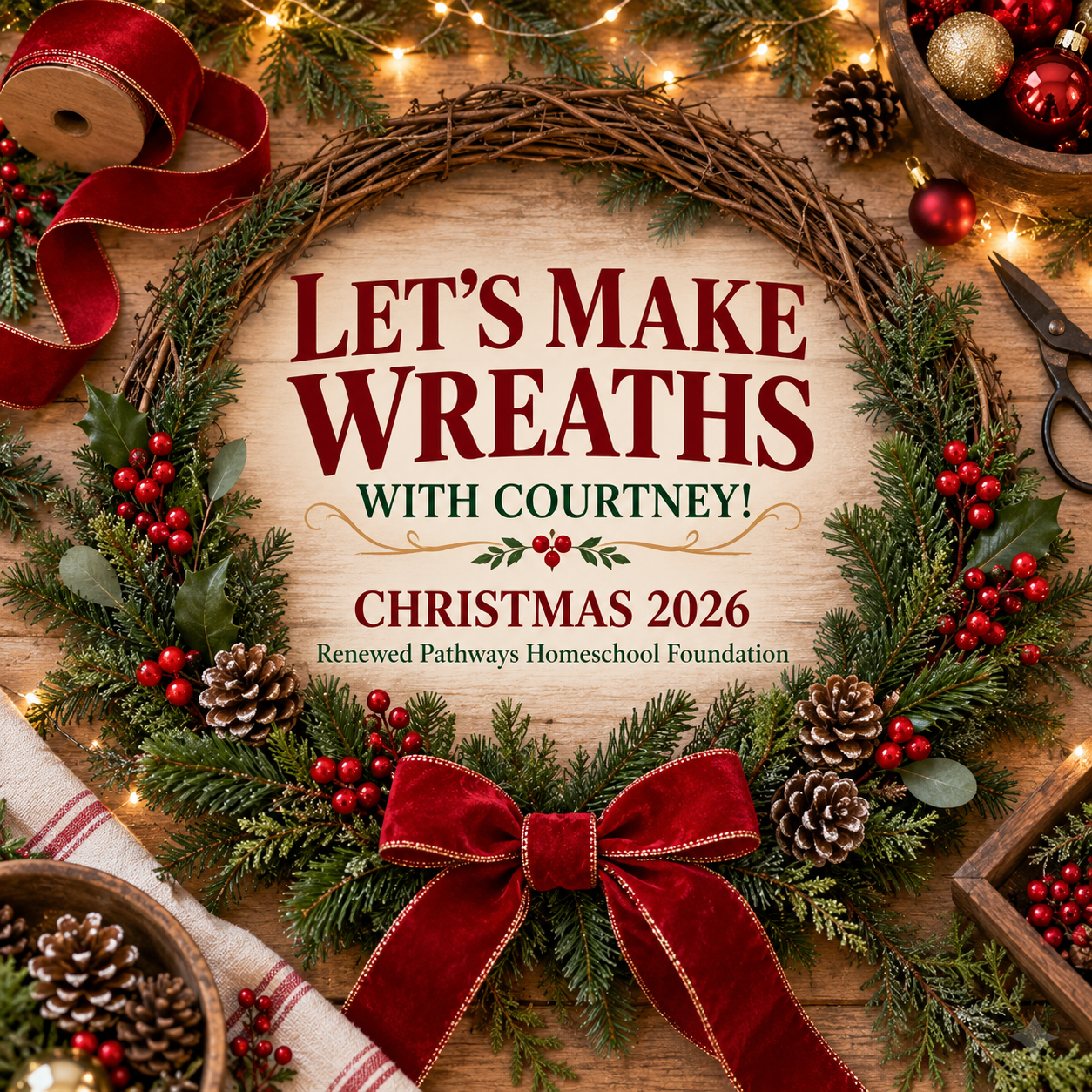 Let's make a  Christmas Wreath with Courtney 2026!!