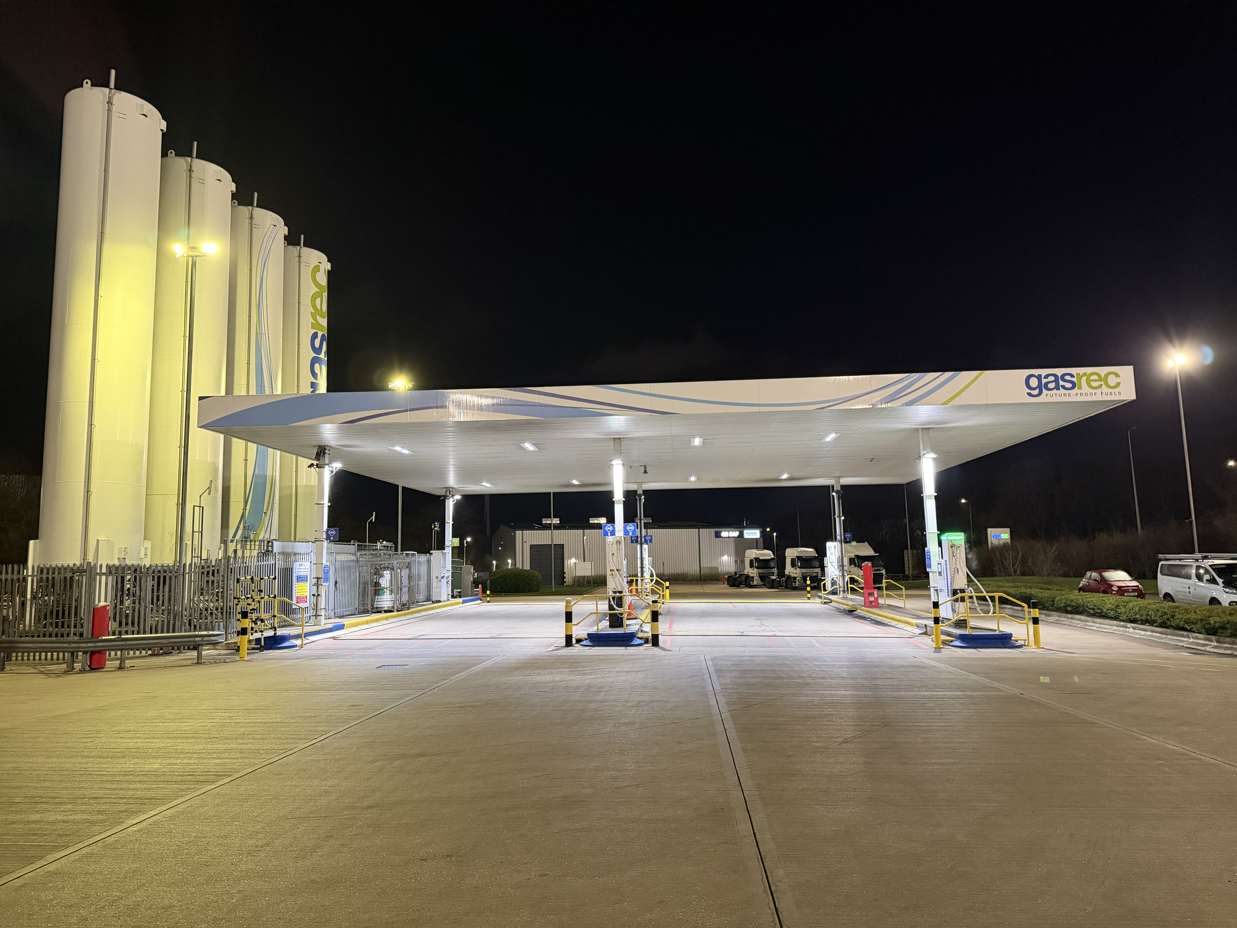     Completed electrical installation at the Gasrec commercial refuelling depot.