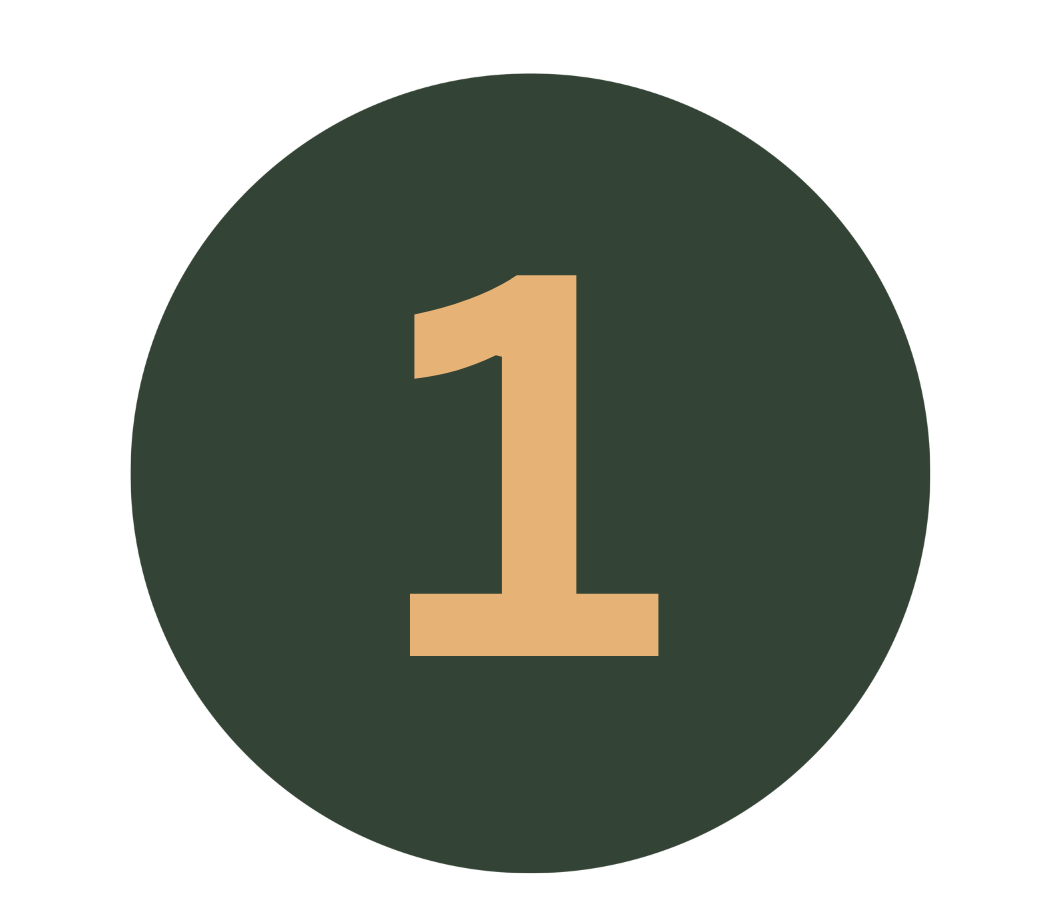 Number one on a green circle background.