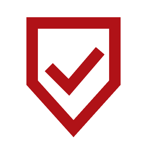 Shield with a checkmark, representing certified inspection and trust