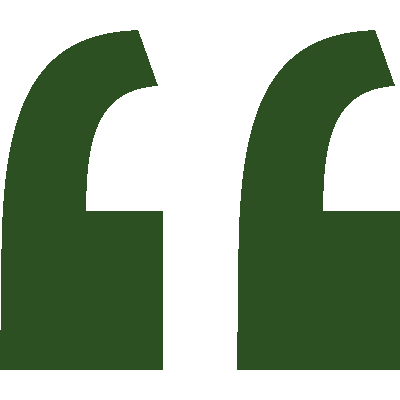 Close-up of large green quotation marks on a black background.