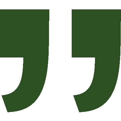 Large dark green quotation marks.