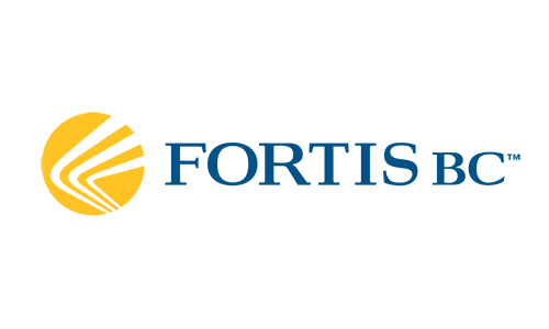 Fortis BC logo with a stylized yellow icon and blue text