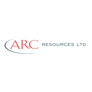 Logo of ARC Resources Ltd., featuring red and blue text with a curved arrow design.