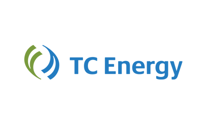 TC Energy logo with blue and green graphical elements and text