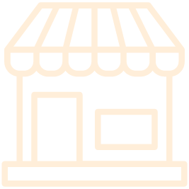 Icon of a small storefront or shop with an awning.