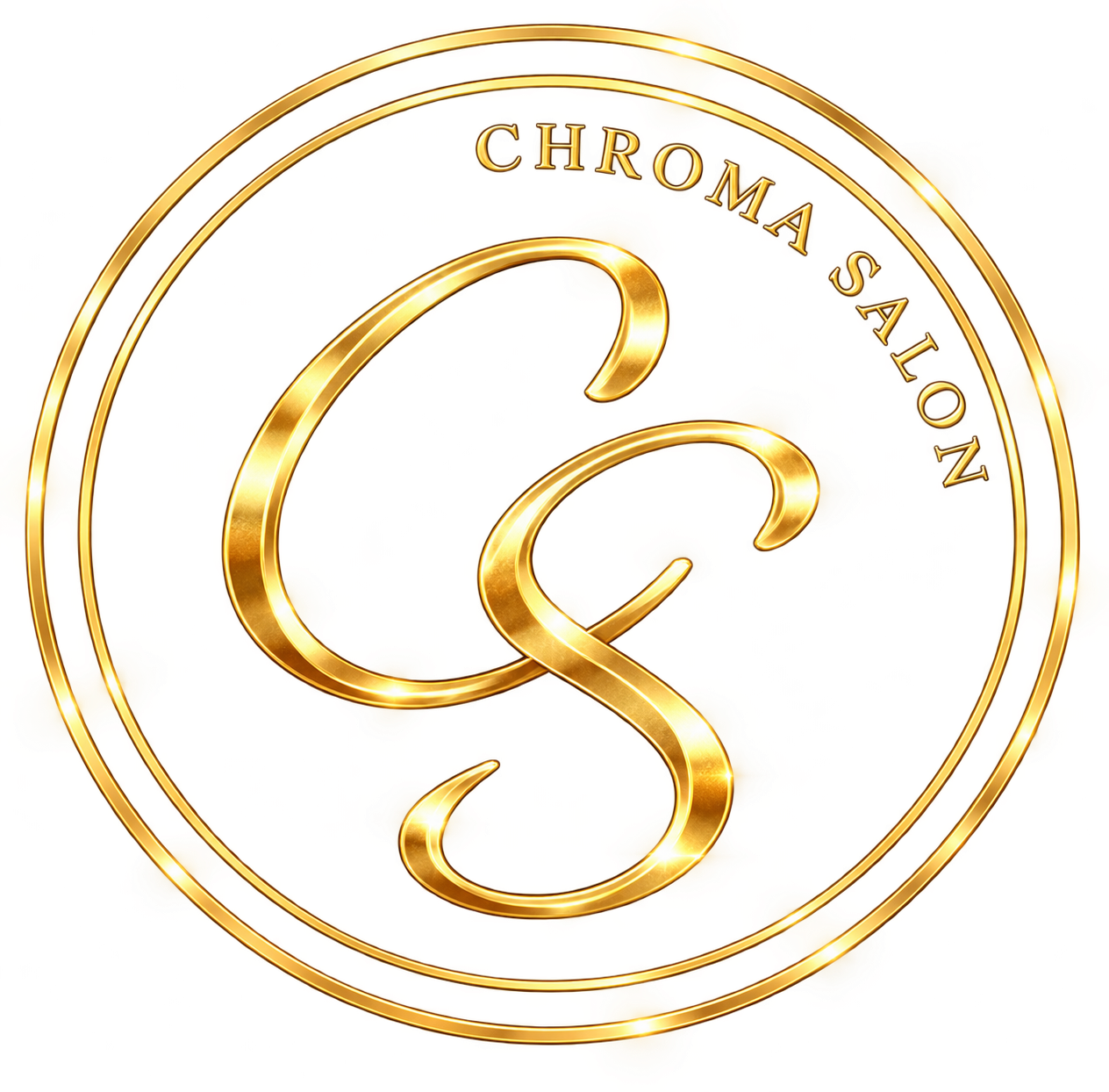 Gold emblem with large 'C' and 'S' initials at the center, surrounded by the words 'Chromasaloon' in curved text.