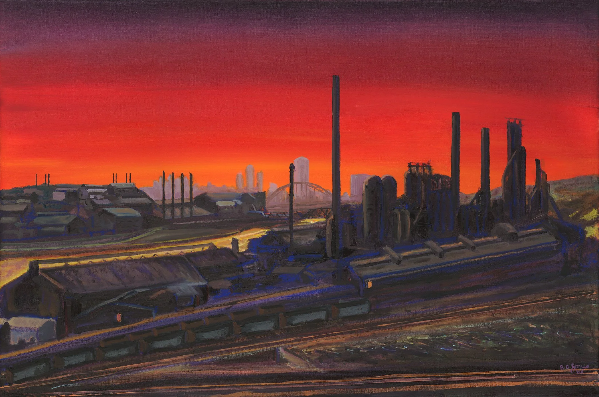 SOLD - Sunset on Eliza - Oil on Canvas