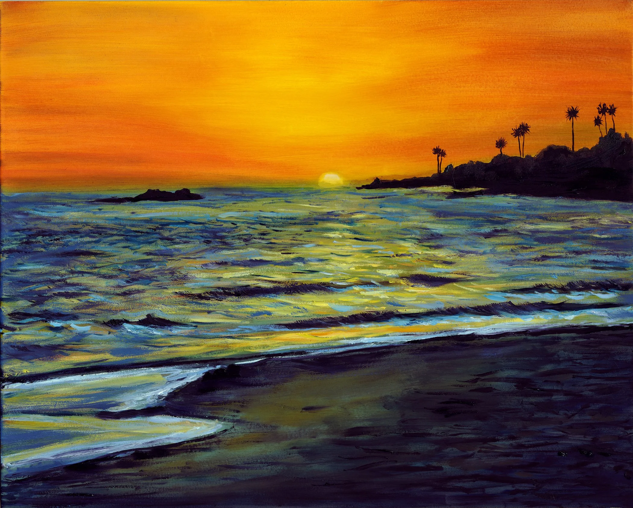 SoCal Sunset - Oil on panel