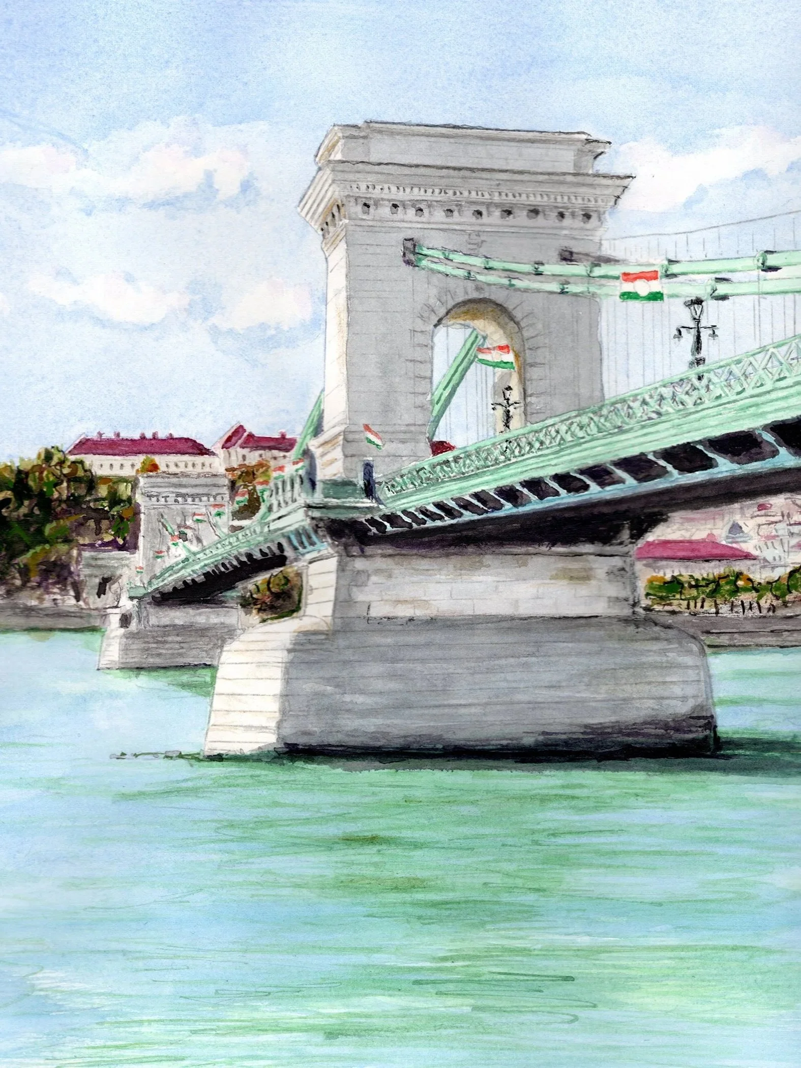 Image of the Chain Bridge in Budapest, Hungary