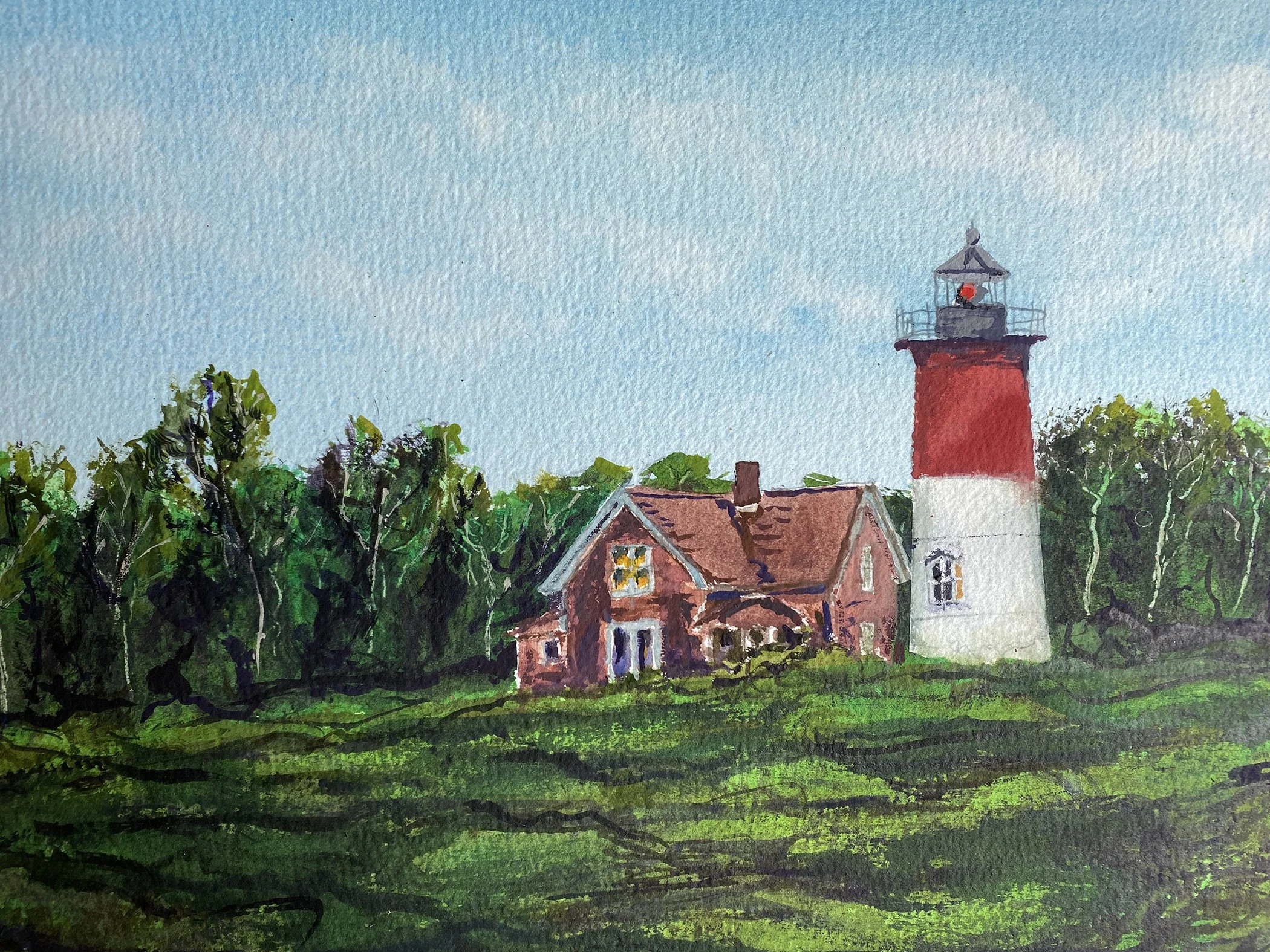 Nauset Lighthouse - Watercolor