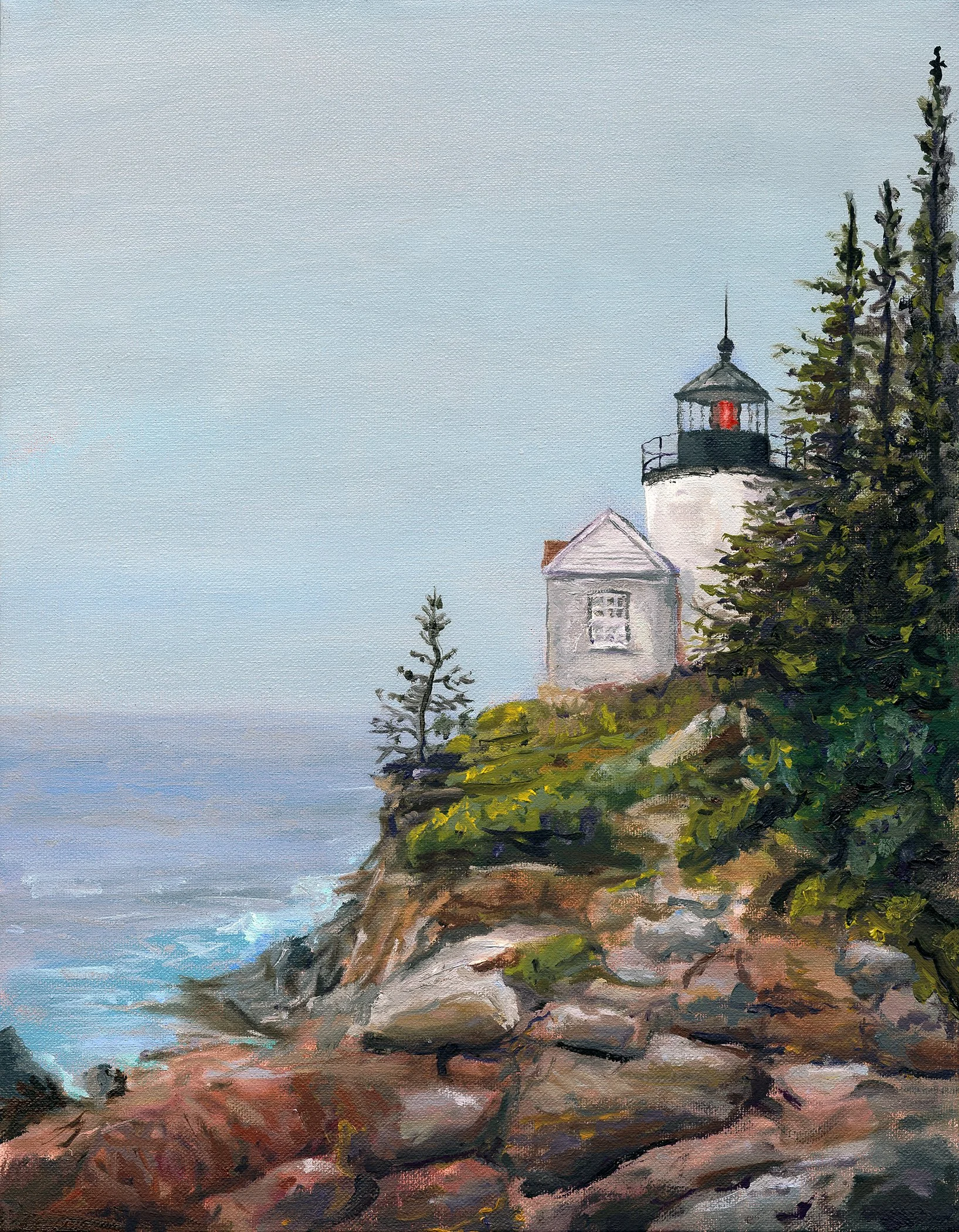 SOLD - Bass Harbor Lighthouse - Oil