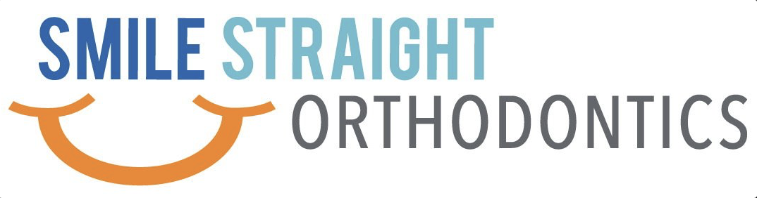 Smile Straight Orthodontics logo with blue lettering and an orange smile