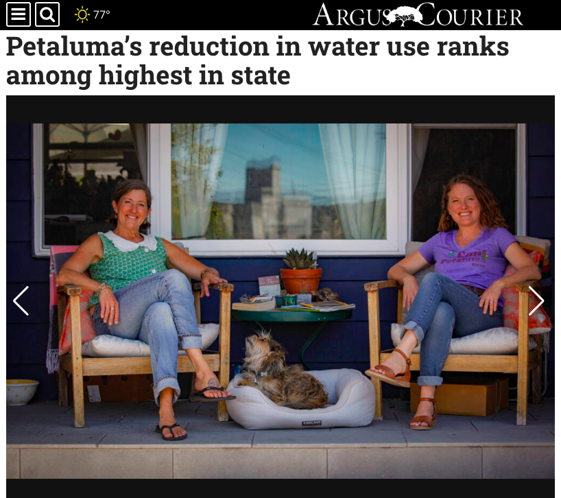 Argus Courier - Petaluma’s reduction in water use ranks among highest in state