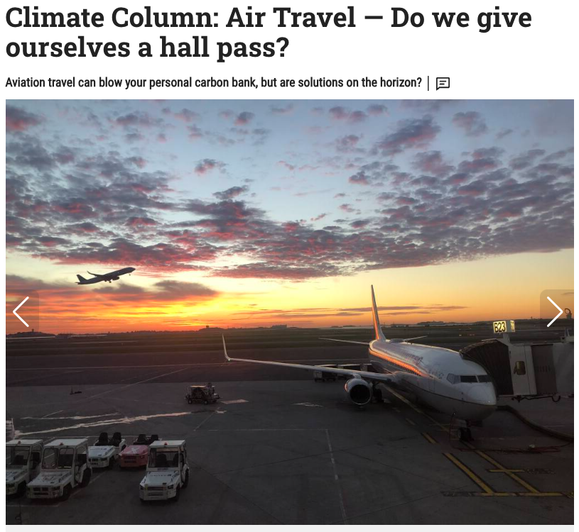 Climate Column: Air Travel — Do we give ourselves a hall pass?