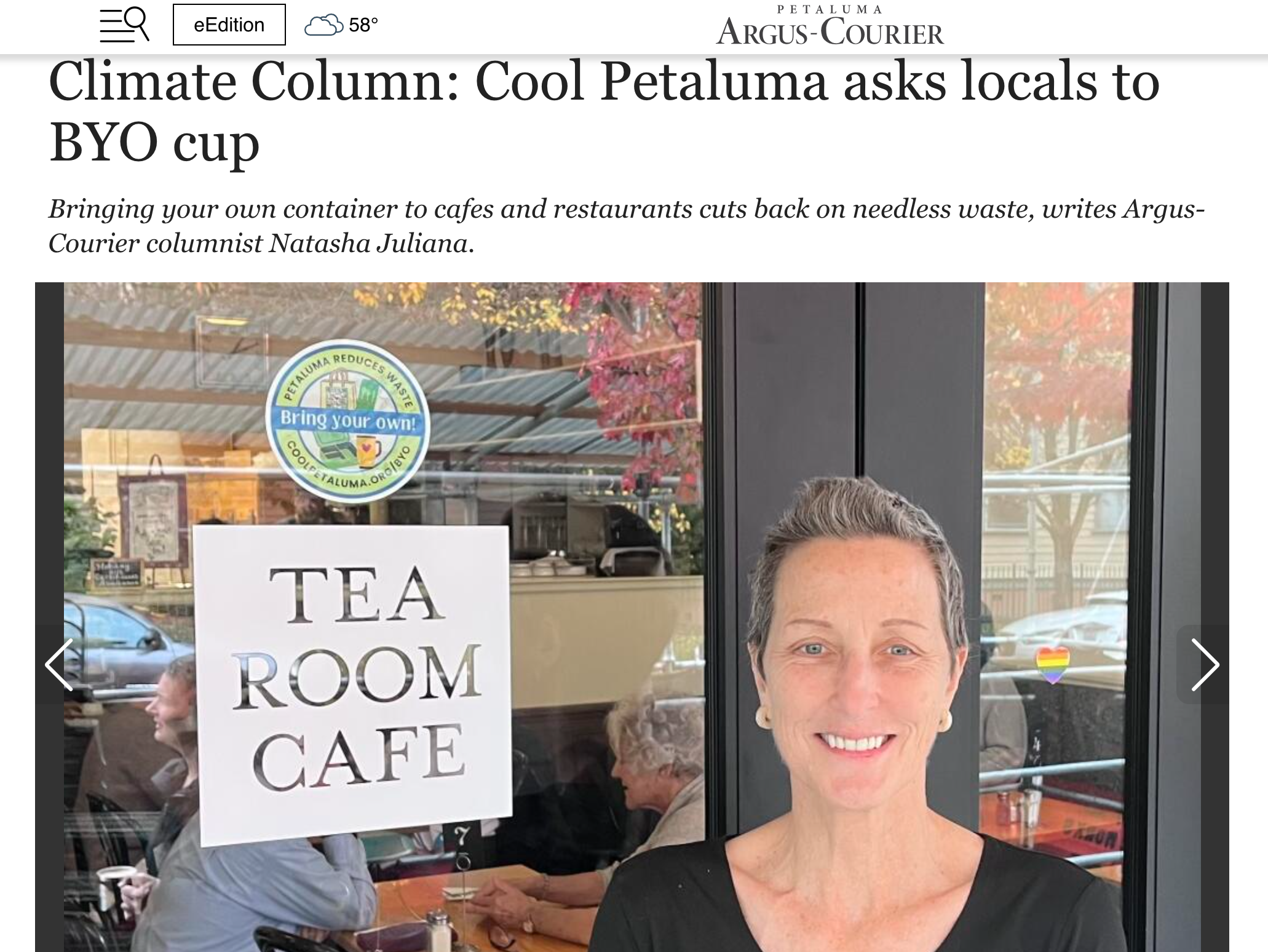 Climate Column: Cool Petaluma asks locals to BYO cup