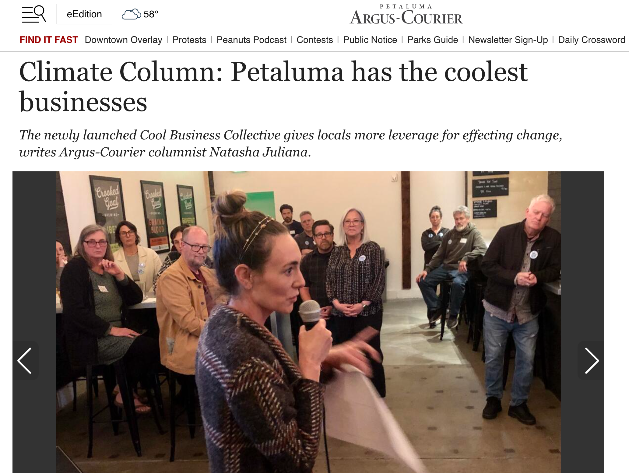 Climate Column: Petaluma has the coolest business