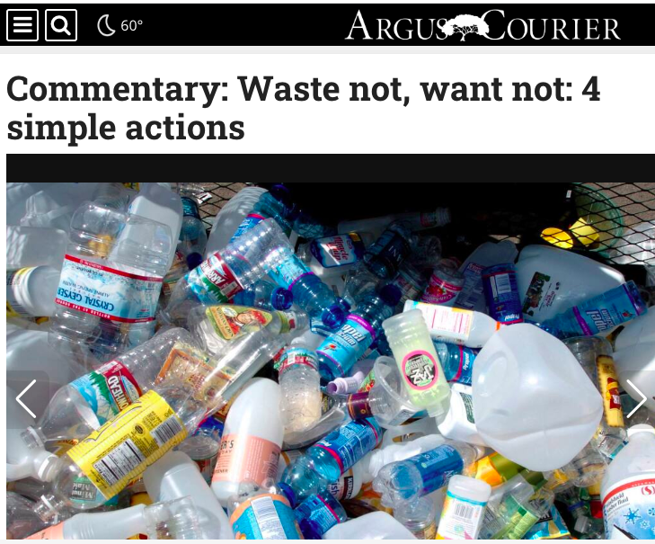 Climate Column: Waste Not, Want Not - Four Simple Actions