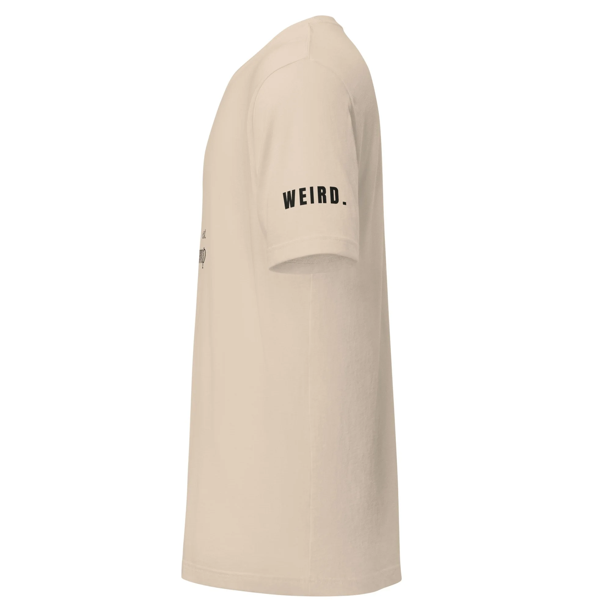 Est. In The Damp Tee, Flush Right in soft cream, left side